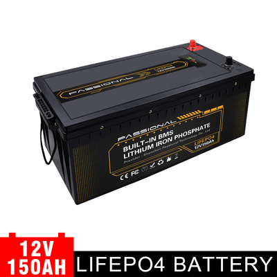 Μακράς διαρκείας πακέτο μπαταριών λίθιου 12v 150ah επανακαταλογηστέο LiFePO4 για τη ηλιακή ενέργεια rv