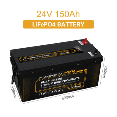 Ηλεκτρικό Forklift πακέτο 24V 150Ah μπαταριών ενεργειακής αποθήκευσης LFP ηλιακών συστημάτων της EV με BMS